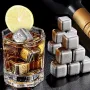 8PCS 304 Stainless Steel Ice Cubes Set Reusable Chilling Stones for Whiskey Wine Wine Cooling Cube Chilling Rock Party Bar Tool