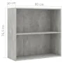 2-Tier Book Cabinet Concrete Gray 31.5\x11.8\x30.1\ Chipboard