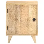 Carved Bedside Cabinet 15.7\\x11.8\\x19.7\\ Solid Mango Wood