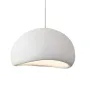 Modern WabiSabi Hand-Carved Pendant Light Texture White Minimalist Lighting With Adjustable 1.5M Height E27 Bulb for Home & Commercial Spaces