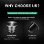 Coffee Capsule Cup Stainless Steel Filter Reusable Refillable Kit For Nespresso U Machine