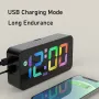 Mlti-function Creative Book Ambient Light RGB Digital Alarm Clock Voice Control Senor Snooze Function Temperature Date 12/24H Electronic LED Clocks