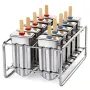 6 / 10PCS Stainless Steel Popsicle Mold Rack Ice Lolly Mold Frozen Lolly Popsicle Maker Homemade Ice Cream Mold with Popsicle Holder
