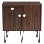 HOMMPA Record Player Stand with LED Light Large Record Player Table with Vinyl Record Storage Holder 31.8\ Tall Mid Century Turntable Stand for Living Room Table with Drawer Flap Open Storage