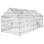 PawGiant Chicken Coop Run Cage Upgrade 86.6\×40\×38\ Metal Chicken Fence Pen Pet Playpen Enclosures with Protection Cover&Ground Nail,Cage Indoor Outdoor Yard for Small Animals Cat Hen Duck Rabbit