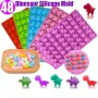 48 Holes Silicone Dinosaur Mold Non Stick Easy Release Candy Chocolate Gummy Baking Molds