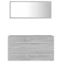 2 Piece Bathroom Furniture Set Concrete Gray Chipboard