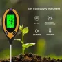 4 in 1 Professional Soil Tester Moisture PH Temperature Sunlight Intensity Meter Digital Display Soil Tests
