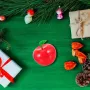 10PCS 6x5cm Christmas Candy Box Apple Shape Wedding Candy Box Christmas Fillable Decorative Ball Candy Gift Wrapping Gift
