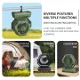 Ventilador de acampamento recarregável de 6000 mAh com luz LED Ventilador oscilante de teto portátil para áreas externas Carregamento tipo C Ângulos ajustáveis Controle de brilho Material resistente Ventilador de resfriamento de ar