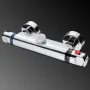 Bathroom Wall-mount Brass Thermostatic Shower Valve Bath Mixer Shower Control Valve Bottom Faucet 3/4\ Thread Connector