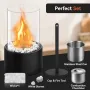 16x27cm Desktop Alcohol Fireplace Lamp Indoor Stainless Steel Small Portable Heating Stove Round Glass Creative Atmosphere Lamp
