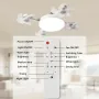Elfeland Creative Drone-Style E27 LED Fan Light 2-in-1 Lighting & 3 Speed Fan with Remote Control Dimmable Timer for Living Room Bedroom