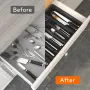 Cutlery Organizers Expandable Cutlery Bins Large Capacity Cutlery Storage Holders for Drawers Counters Cabinets Kitchen Organizers and Storage Cabinets