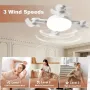 Elfeland Creative Drone-Style E27 LED Fan Light 2-in-1 Lighting & 3 Speed Fan with Remote Control Dimmable Timer for Living Room Bedroom
