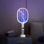 Electric Mosquito Swatter with Electronic Digital Screen Electric Exterminator Fly Swatter Detachable Handheld Auto Swat Mode Type-C Rechargeable