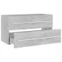 2 Piece Bathroom Furniture Set Concrete Gray Chipboard