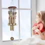 Carillon éolien en alliage de cuivre antirouille à tubes multiples en bois massif et bronze