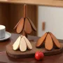 Wooden Foldable Star / Cherry Style Christmas Tree Creative Heat Insulation Mat Set Dining Table Anti Scalding Mat Festive Kitchen Decorative