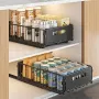 2PCS Kitchen Sink Rack Retractable Metal Basket Double Layer Seasoning Snack Bottle Pull Out Storage Rack Cabinet Layered Rack