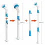 Rechargeable Bathtub Tiles Power Floor Cleaner Brush Cordless Handle Telescopic Cleaning Mops Tools With 3 Replaceable Brush Heads