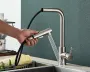 304 Stainless Steel Pull-out Faucet with 2 Modes Pull Out Kitchen Sink Faucet Stainless Steel Hot Cold Water Mixer Tap Spray Nozzle Flexible