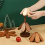 Wooden Foldable Star / Cherry Style Christmas Tree Creative Heat Insulation Mat Set Dining Table Anti Scalding Mat Festive Kitchen Decorative