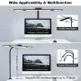 24W LED Foldable Desk Lamp Adjustable Brightness & Color Temperature With Flexible Gooseneck 360° Rotatable Clamp for Study Home & Office