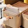 Steel Frame Non-Woven Fabric Storage Box Khaki Colour Space Saver Organizer for Home Dorm Clothes Pants Multiple Sizes Available