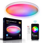 Elfeland 30W Smart RGB Ceiling Light with WiFi Bluetooth Remote Control Dimmable APP & Voice Control Compatible With Alexa Google Assistant
