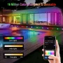 LIXINCORDA 49ft 33LED/ 32.8ft 20LED Smart RGB LED String Lights Outdoor IP65 Waterproof APP/Remote Control Music Sync Patio & Garden Lights