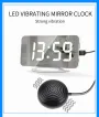 LED Mirror Digital Alarm Clock USB Rechageable Auto Light Sensitive With Alarm Vibrator 2 Alarm Mode