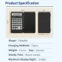 NEWYES Black Rechargeable 12 Digits Scientific Calculator with 6.5 Inch LCD Writing Tablet and Solar Energy Science Calculators Notepad Professional Foldable Calculators for School Students Office Assistant