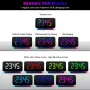 Large Screen Electronic LED Mirror Clock Colorful RGB Display Colorful Night Light Radio Projection Clock Led Electronic Clock Desktop Alarm Clock