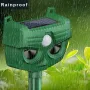 AGSIVO Solar Animal Repeller Ultrasonic Animal Repellent with PIR Motion Sensor and LED Flash Light For Cat / Mole / Dog / Squirrel / Deer / Fox