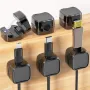 24pcs Magnetic Cable Holder Square Cable Organization Mini Magnetic Cable Clips Self-Adhesive Adjustable Cable Holder Wire Keepe Manager for Home Office Desktop