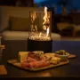 16x27cm Desktop Alcohol Fireplace Lamp Indoor Stainless Steel Small Portable Heating Stove Round Glass Creative Atmosphere Lamp