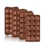 4PCS Food-Grade Silicone Material Chocolate Molds Set Rose Flower Heart Chocolate Mould Waffle Candy Ice Cube Jelly Handmade Soap Cake Decoration Baking Mold
