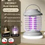 USB Rechargeable Mini LED Mosquito Killer Lamp UV Phototronic Trap & Electric Shock Zapper Portable 1200 mAh Battery Indoor/Outdoor