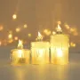 Lot de 24 bougies LED en cristal, sans flamme, scintillantes, idéales pour un mariage, un anniversaire, un anniversaire ou Noël