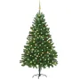 Artificial Christmas Tree Xmas Pine Tree with Solid Metal Legs, LED Lights Perfect for Indoor and Outdoor Holiday Decoration