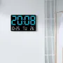 AGSIVO Large Digital Wall Clock Alarm Clock Large LED Display with Remote Control / Adjustable Brightness / Indoor Temperature / Date / Week / 12/24H For Home Office Classroom