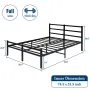 Lusimo Full Size Bed Frame with Headboard No Box Spring Needed 14 inch Full Metal Platform Bed Frame Easy Assembly Anti-Slip