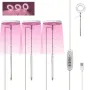 1 To 3 Angel Ring USB Plant LED Light with 3 Lamp Heads 2/4/8 Hours Switch Timer 4 Level Brightness Adjustment Suitable for Indoor Plant Growth