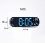 LED Digital Ambient Light Wall Clock Remote Control Electronic Mute Clock with Temperature Humitimy Date Week Display Timing Function Clock