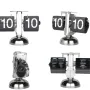 Vintage Flip Clock 12-Hour Automatic Flip Clock Retro Stainless Steel Desk Clock Large Time Display Clock for Living Room Bedroom Household
