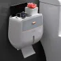 Bathroom Organizer Shelf Wall Mount Toilet Paper Holder Large Capacity Wall-mounted Double-layer Toilet Paper Holder No Drilling Installation Waterproof Paper Towel Storage Box Suitable for Bathroom Organization