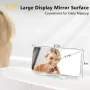 Smart LED Mirror Digital Clock Alarm Clock LED Digital Clock Auto Dimming Mirror Rechargeable Digital Clock for Bedrooms 4 Level Brightness&2 Level Volume