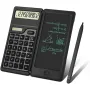 Bloco de notas para calculadora básica com tablet LCD de 6 polegadas, calculadora científica portátil dobrável, silenciosa, com alimentação solar/dupla, para ensino médio, faculdade e escritório