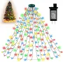 6.6 FT 16 Lines 400LED 8 Modes Christmas Tree Lights Decoration Tree Top Lights String Courtyard Garden Outdoor Waterproof Waterfall Lights LED Lights